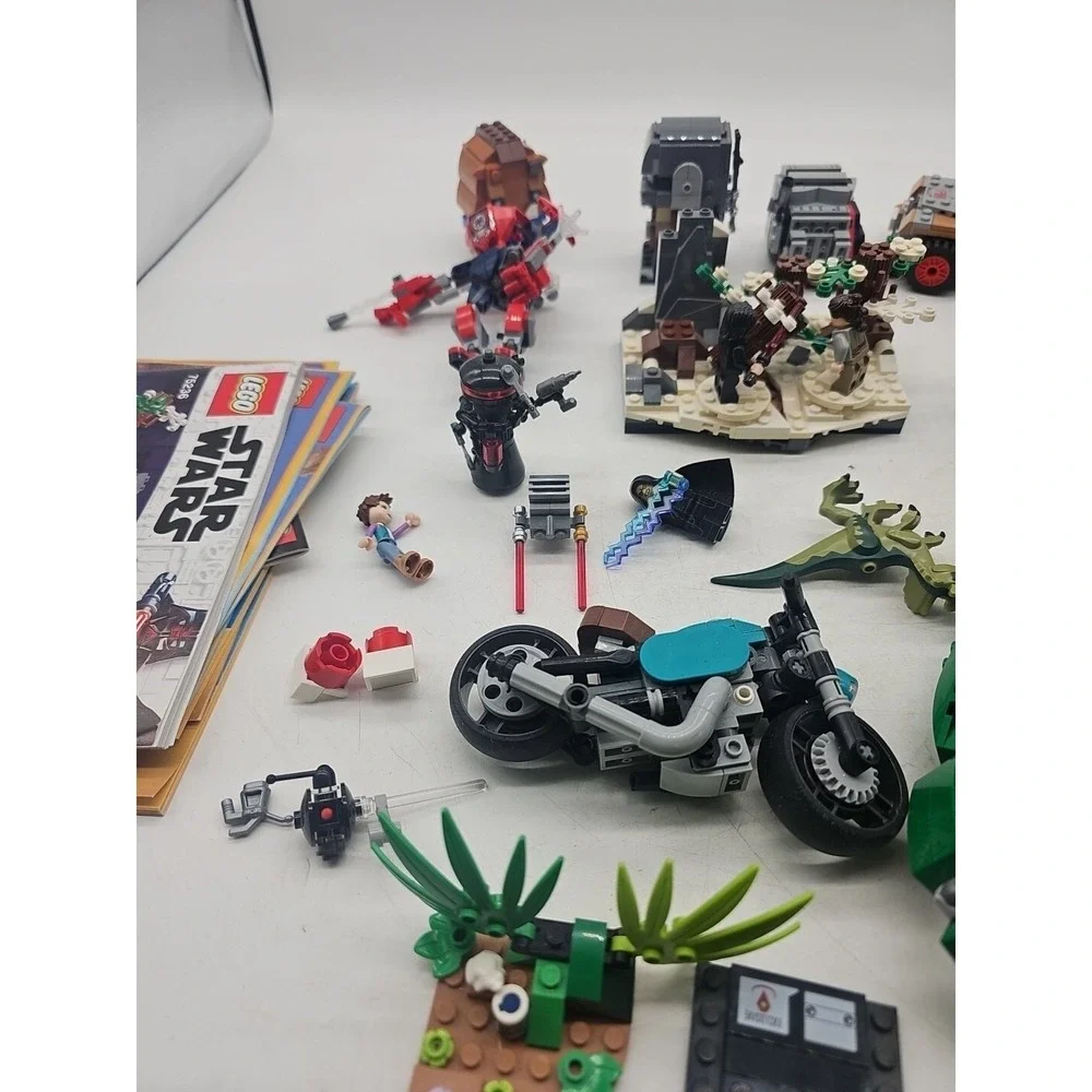 Huge Lego Lot Partial Sets Full Sets‎ Mini Figs Dinosaur Jeep Pizza Booklets